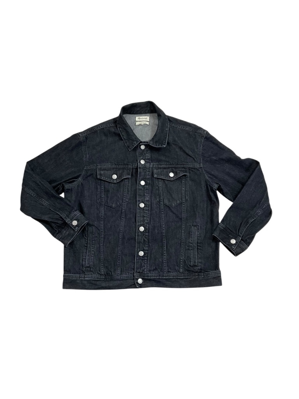 Madewell Oversized Trucker Jean Jacket Lunar Wash Black Size L MA278